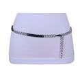 thumbnail image 5 of Women Black Silver Metal Chain Links Fashion Waisted Skinny Belt M L XL, 5 of 9