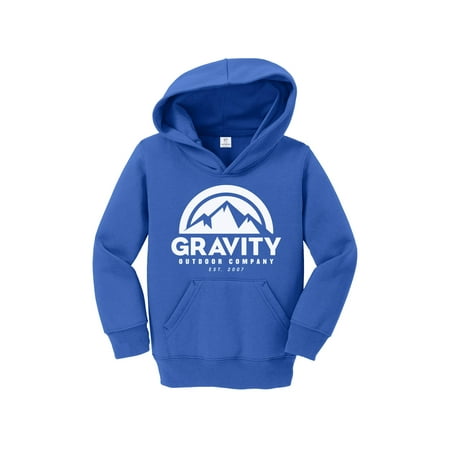 

Gravity Outdoor Co. Toddler Hoodie Sweater - White Logo - Royal - 2T