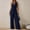 Navy, variant on Abomasnow Sleeveless Wrap V Neck Elegant Jumpsuit for Women Dressy Casual 2025 Summer One Piece Wide Leg Long Pant Belted Romper