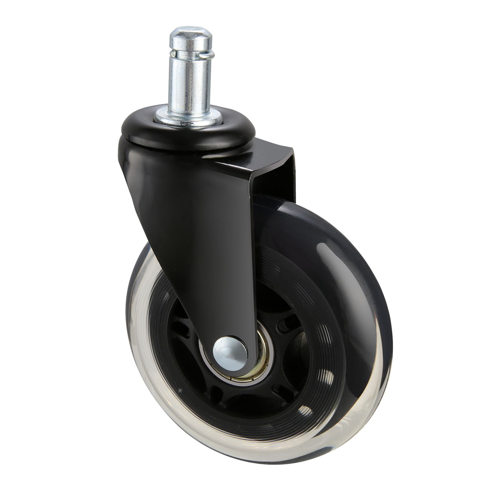 Caster Wheels 5-Pack, 360° Swivel with Dual Ball Bearings, Polyurethane One-Time Molded, 130 lbs Capacity, Universal Stem for Office Chair Replacement