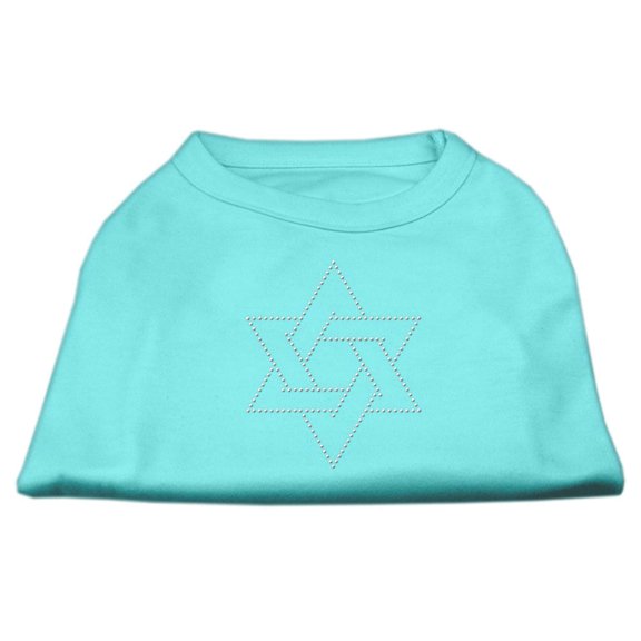 Star of David Rhinestone Shirt Aqua XS (8)