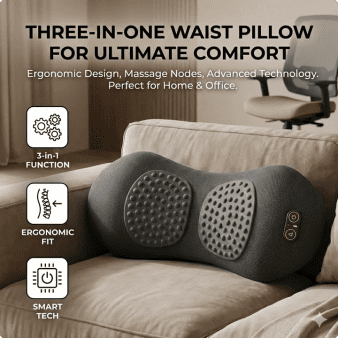 Triple Fusion Back Massager, 2025 New Triple Fusion Massager for Sciatica, with Electric Traction Lifting & Heat Compress, All-Round Support, Relieve Neck/Shoulder Discomfort（black）