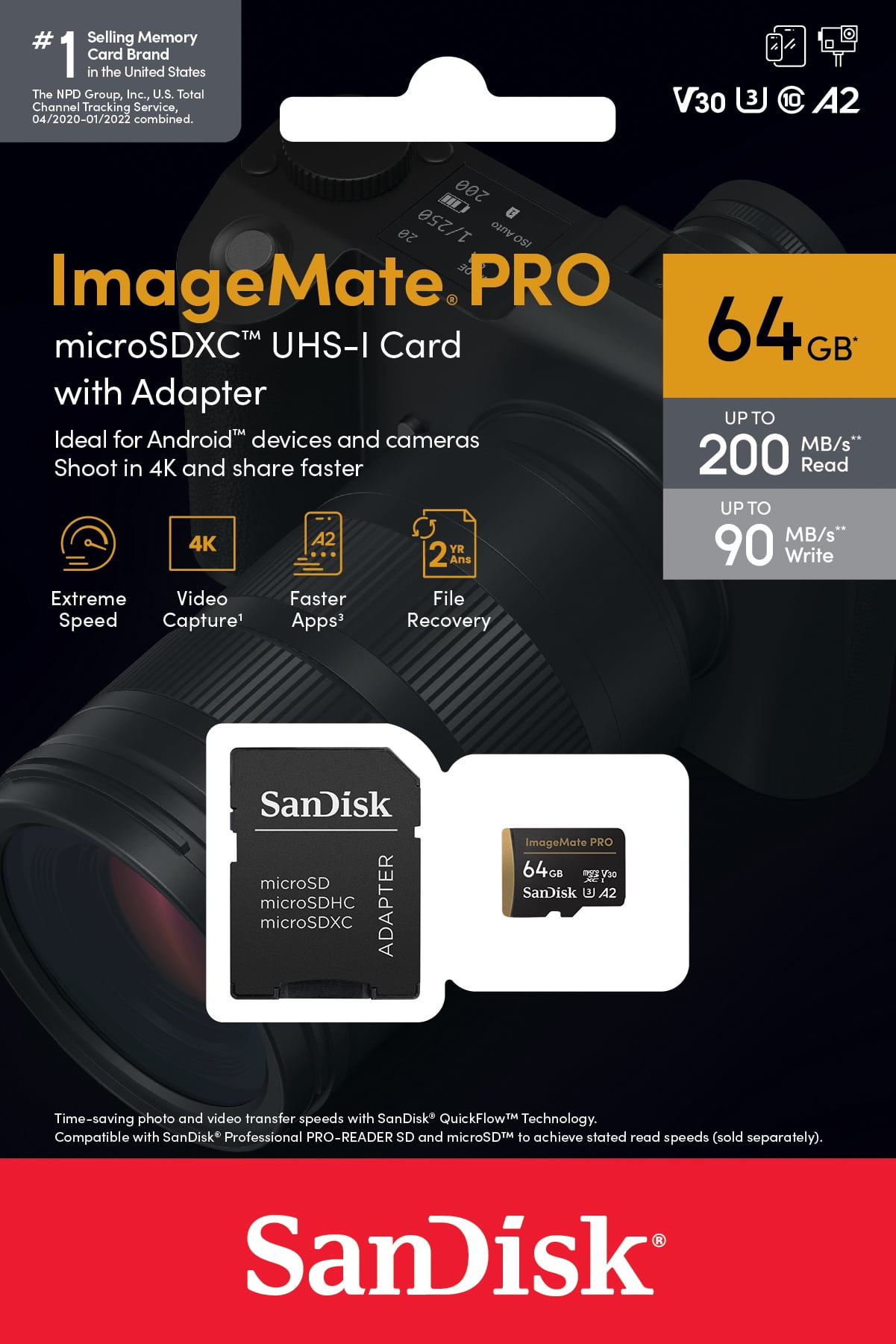 Ridata - Memory card Micro SDXC 64 GB, per smartphone tablet Videocamera GoPro GPS PDA MP3 MP4