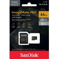 thumbnail image 3 of SanDisk 64GB ImageMate Pro microSDXC UHS 1 Memory Card with Adapter for Action Cams SDSQXBZ-064G-Awgja, 3 of 6