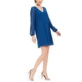 thumbnail image 2 of I.N.C Womens Bow Back Shift Dress, Blue, Small, 2 of 4
