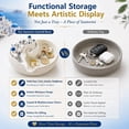 thumbnail image 5 of Santorini Inspired Catchall Bowl – Coastal Mediterranean Home Decor – Catch All Tray for Keys Rings and Small Accessories – Housewarming Gift (3PCS), 5 of 6