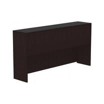 Lorell Essentials Espresso Laminate 4-door Hutch - 72" x 15" x 36" Hutch - Drawer(s)4 Door(s) - Material: Polyvinyl Chloride (PVC) Edge, Metal Drawer - Finish: Espresso
