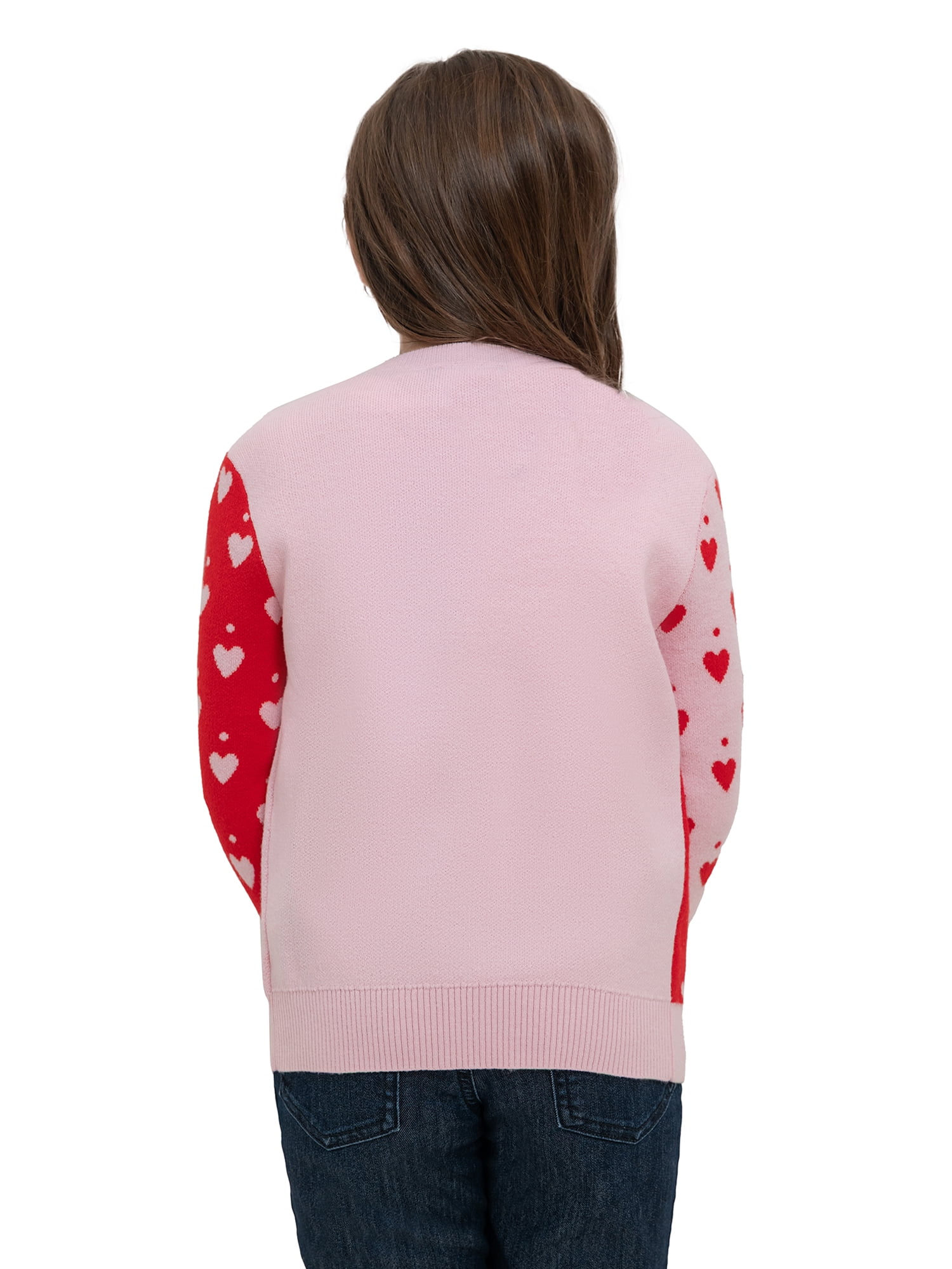Strawberry Shortcake Girls' Button Front Crewneck Long Sleeve Cardigan with Front Pocket, Size XS-XL