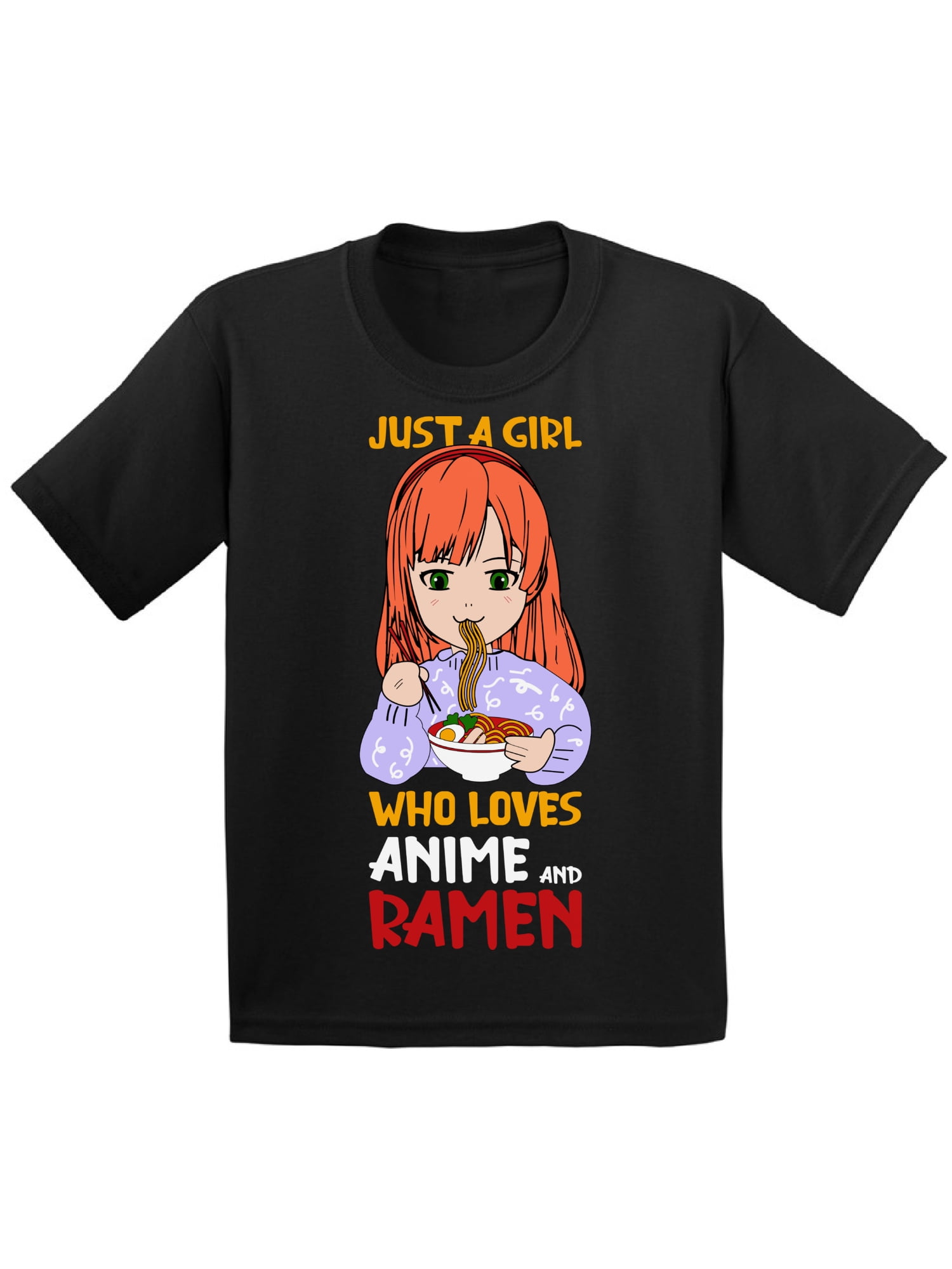 Just a Girl Who Loves Anime and Ramen T-Shirt for Kids Anime Girls Tees  Humor Toddler Shirt Japanese Kawaii 
