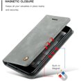 thumbnail image 4 of QLTYPRI Case for iPhone 16e, Vintage PU Leather Wallet Case Card Slot Kickstand Magnetic Closure Shockproof Flip Folio Cover for iPhone 16e - Grey, 4 of 14