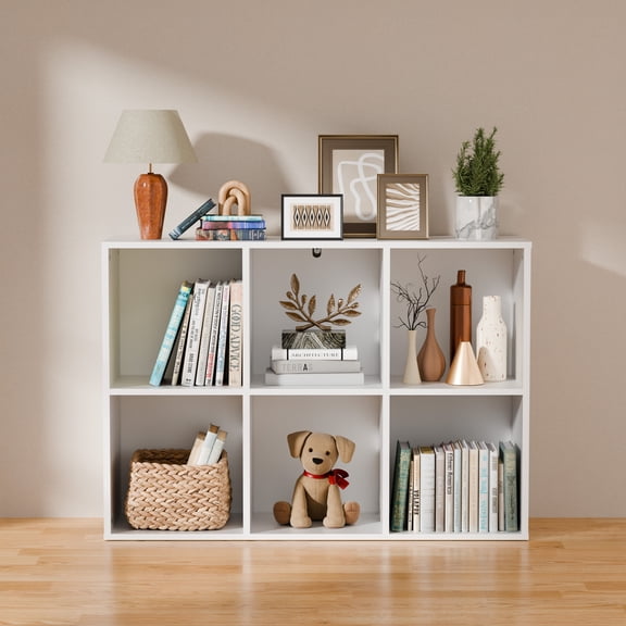 KZElegy 6 Cube Storage Organizer Open Anti-Tip Design Shelf,Wood Bookcase,Toy & Display Bookshelf for Living Room, Home Office,White (1PS)