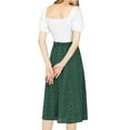 thumbnail image 3 of DARING DIVA Women's Elastic Waist A-Line Floral Print Midi Skirt XS Green, 3 of 8
