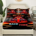 thumbnail image 3 of Erosebridal Racing Car Bed Sheets King,Geometric Plaid Bedding King Size,Red Yellow Sheet Set King,Super Cozy Sport Bedroom Decorative,4 Pieces, 3 of 7