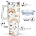 thumbnail image 3 of Rainbow Cartoon 40 Oz Tumbler with Handle Lid and Straw, Stainless Steel Double Walled Vacuum Insulated Cup, Cute Anniversary Wedding Birthday Gifts Tumbler for Women Men Friends Outdoor Indoor, 3 of 7