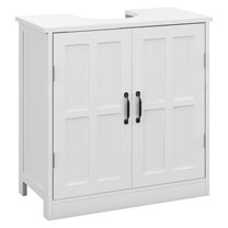 KioJJp Pedestal Sink Storage Cabinet, Under Sink Cabinet, Bathroom Vanity Cabinet with Double Doors and Adjustable Shelf, White