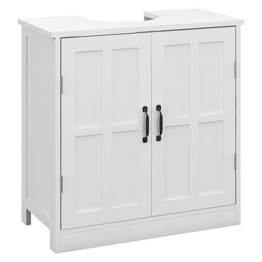 KioJJp Pedestal Sink Storage Cabinet, Under Sink Cabinet, Bathroom Vanity Cabinet with Double Doors and Adjustable Shelf, White