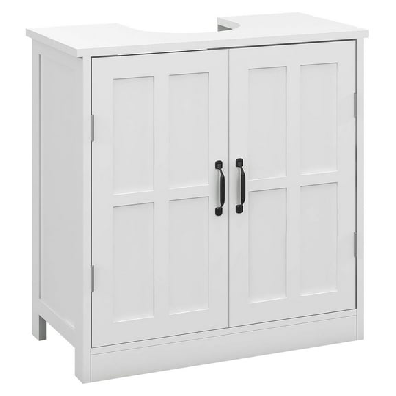 KioJJp Pedestal Sink Storage Cabinet, Under Sink Cabinet, Bathroom Vanity Cabinet with Double Doors and Adjustable Shelf, White