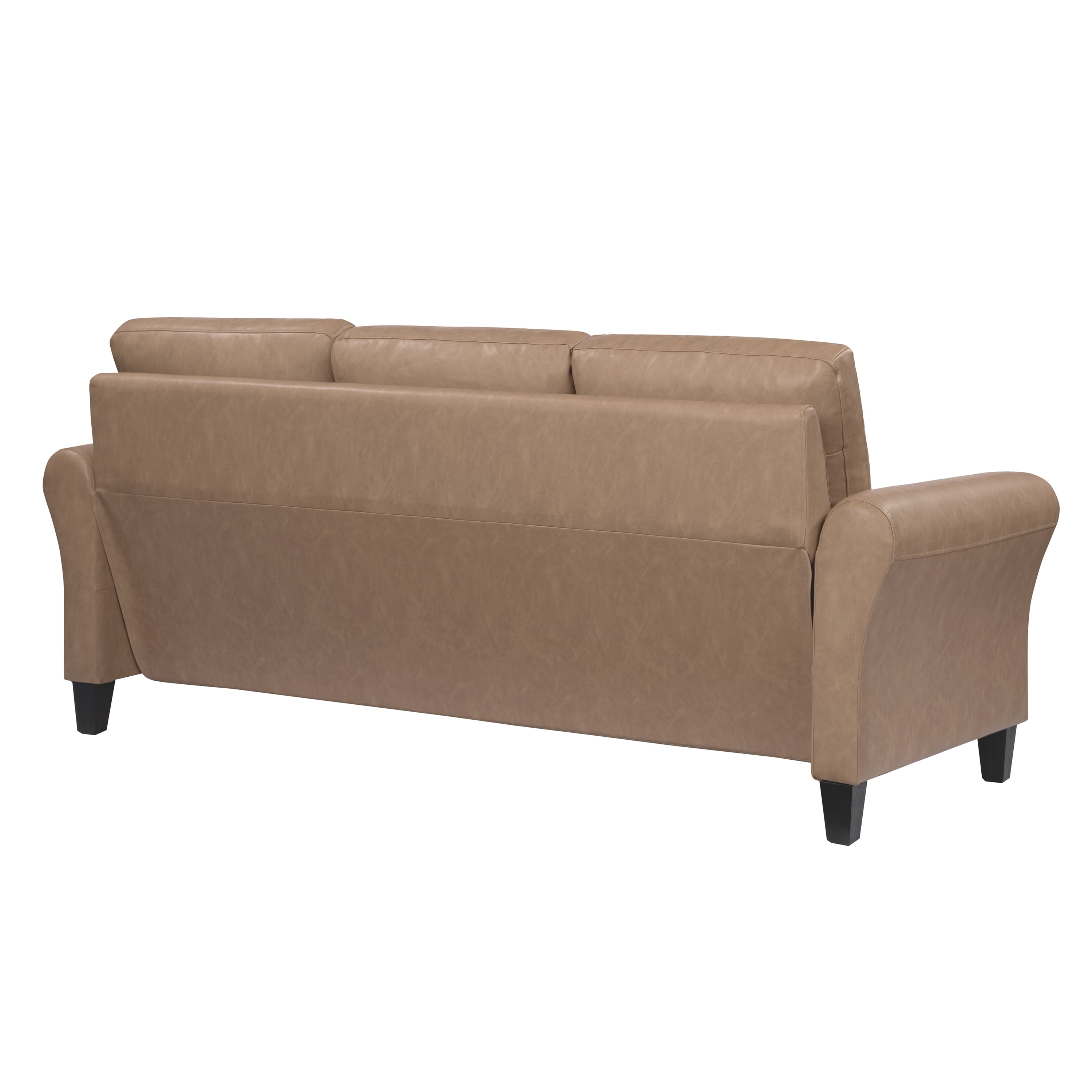 Lifestyle Solutions Alexa Sofa with Rolled Arms, Brown Fabric
