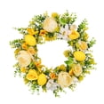 thumbnail image 2 of Decoración del hogar, decoración de habitaciones, decoración de paredes, corona de flores artificiales de limón, tejido fresco, colgante para puerta, decoración del hogar, una corona, 2 of 9