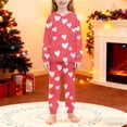 thumbnail image 2 of BLVB Girls Valentines Pajamas Set Pjs Long Sleeve Crewneck Heart Sleepwear Loungewear Sets for Kids 5-16 Years, 2 of 7