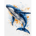 thumbnail image 1 of Qisvanset 12x16 Inch Humpback Whale Ocean Canvas Wall Art, Marine Life Coastal Living Room Nature Wall Decor, 1 of 8