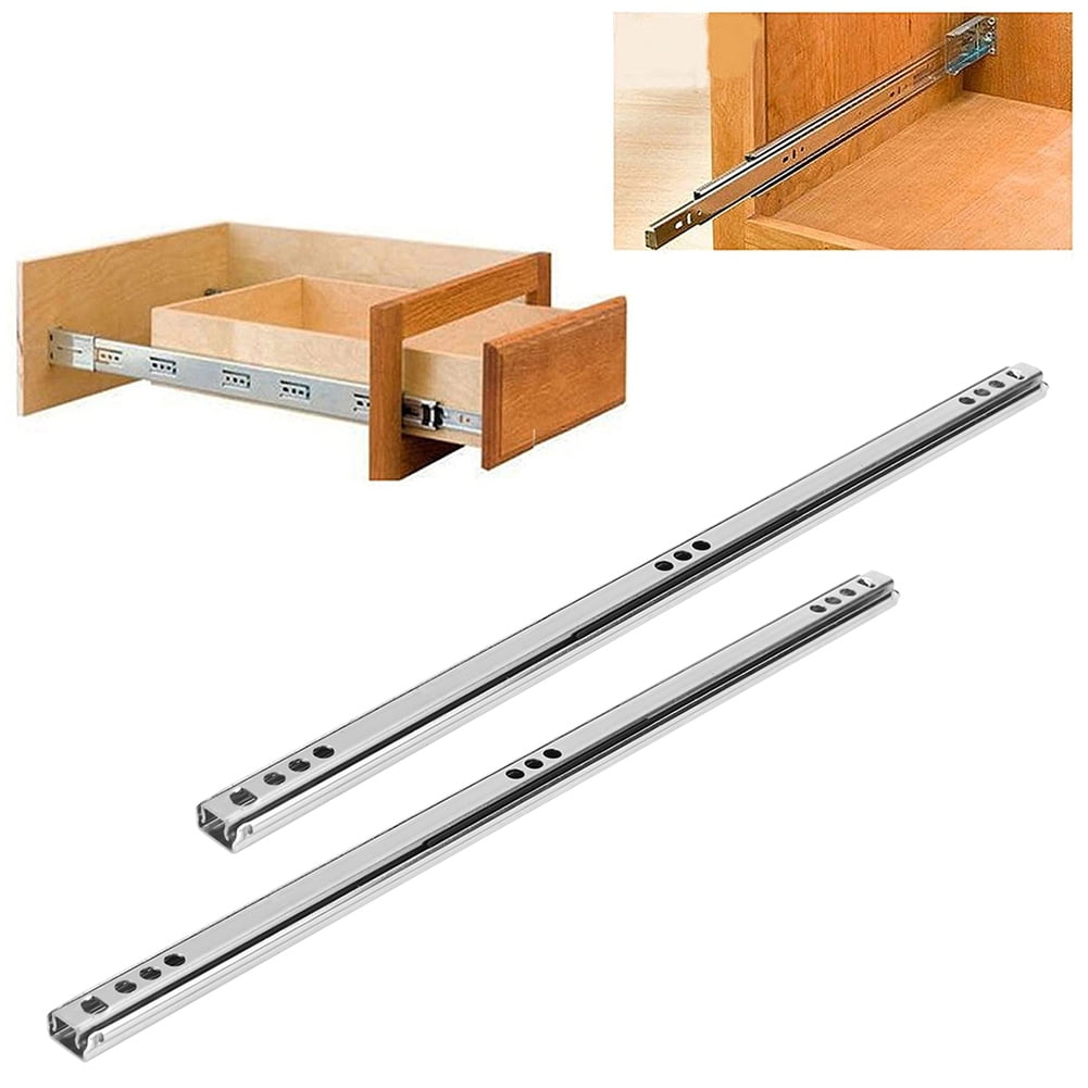 Fdit 2Pcs/Set 342x17mm Cold Rolled Steel Drawer Rail Ball Bearing Slide for Cabinet Sideboard,Drawer Rail,Drawer Slide
