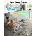 thumbnail image 3 of 35" Bladeless Tower Fan - Ultra-Quiet 28dB for Bedroom Sleep 25 ft/s High Velocity Cooling w/ Remote 64° Wide Oscillation, 12H Timer, 5 Speeds, 4 Modes LED Display Standing Floor Fan - White, 3 of 8