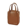 thumbnail image 1 of HILABEE PU Leather Cosmetic Bag Convenient Cosmetic Travel Case Waterproof Smooth Zipper Brown, 1 of 9
