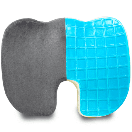 Wheelchair Foam Cushion Pivit Memory Foam + Cooling Gel Transport Wheelchair Coccyx Cushion | Non-Slip Orthopedic Donut Pillow Support for Sciatica Tailbone & Back Pain Relief | Office Back & Seat Cushions | 18