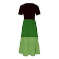 thumbnail image 3 of Qertyioot Robe d'Été Décontractée à Manches Courtes pour Femmes, Robe de Plage Maxi Fluide à Étages avec Poches et Imprimé Coloré, 3 of 4