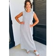 thumbnail image 2 of Women's Black and White Striped Sleeveless Shift Maxi Dress | [ZhiHiMeRi] | (US 12-14)L, 2 of 7