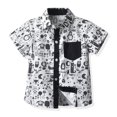 thumbnail image 1 of ITFABS Chemise d'Été pour Petits Garçons, Haut à Manches Courtes avec Col à Revers et Boutonnage Simple, 1 of 4