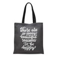 thumbnail image 1 of JSDART Sac Fourre-Tout en Toile Texte Inspirant Il Y A Tellement de Belles Raisons Sac à Provisions Réutilisable, 1 of 1