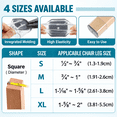 thumbnail image 4 of 24PCS Square Chair Leg Floor Protectors, Clear Silicone Caps with Felt Pads, Anti-Scratch Furniture Leg Covers for Hardwood Floors, 4 of 6