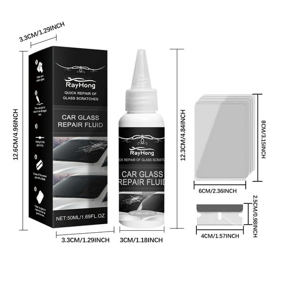 Cracked Windshield Repair Kit for Chips and Cracks, Car Windshield Crack Repair Kit, Glass Repair Liquid for Cracks, Rock Chip Repair Kit Windshield, Windshield Chip Repair Kit (50ml)