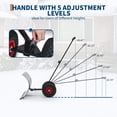 thumbnail image 4 of Bingirl 30-Inch Wide Driveway Snow Shovel Pusher with Wheels - Ergonomic Design, Adjustable Angle and Height Handle for Sidewalk Snow Removal, Double Rod, 4 of 9