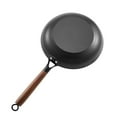 thumbnail image 3 of VEVOR Cast Iron Skillet, 3-Piece Frying Pan Set (8, 10, 12 in), Nonstick Skillets with Detachable Wood Handle, Pre-Seasoned Chef's Pan, Kitchen Cookware for Gas, Electrical, and Induction, Black, 3 of 9