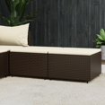 thumbnail image 1 of vidaXL Garden Footrests with Cushions 2 pcs Brown Poly Rattan, 1 of 5