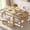 Oak, variant on WAMPAT 5-Piece Large Dining Table Set with 4 Chairs , 73" Oval Modern Dining Table Set for 4-6 Person with Fluted Design, Kitchen Dinner Table Set for Dining Room, Living Room, Beige