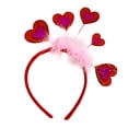 thumbnail image 3 of Diadema de corazón para regalo de San Valentín, tocado para adultos y niños, diadema para cumpleaños Rosa rojo, 3 of 9