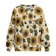 thumbnail image 4 of HELLHERO Sunflower Paw Print Fall Sweatshirt for Women Trendy 2025 Fall Oversized Sweatshirt Long Sleeve Crewneck Pullover Tops Size S, 4 of 7