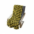thumbnail image 3 of Rooster Soft Flannel Fleece Throw Blanket, Repeating Animal Silhouettes Placed on a Polka Dotted Background, Cozy Plush for Indoor and Outdoor Use, 50" x 70", Yellow Charcoal Grey, by Ambesonne, 3 of 5