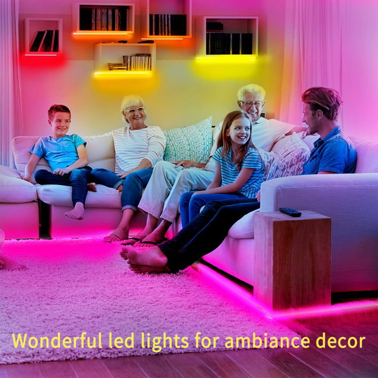 Phopollo 50ft LED Strip Lights for Bedroom, Color Changing RGB Lights with 44 Keys Remote,Perfect LED Lights for Home, Kitchen, Room Decor, Size: 50ft