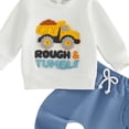 thumbnail image 4 of Duqingm Toddler Baby Boy Fall Winter Outfits Letter Crewneck Sweatshirt Casual Pants 2Pcs Clothes Set, 4 of 4