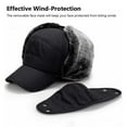 thumbnail image 3 of HOMEYA Winter Trapper Hat for Men and Women Unisex Trooper Hunting Ushanka Hat With Ear Flap Windproof Mask Warm Russian Cap, Black, 3 of 10