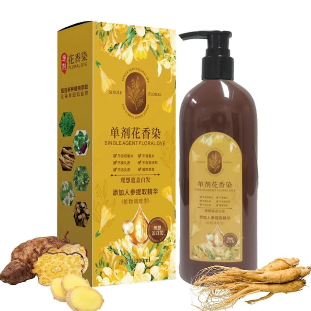 Plant Based Hair Dye Black 300ml ReadytoUse Herbal Hair Color for Men and Women Grey Coverage
