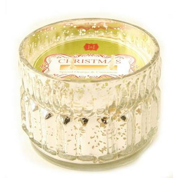 CHRISTMAS Hillhouse Naturals 9.5 oz Mercury Glass 2-Wick Scented Jar Candle