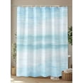 thumbnail image 4 of Boanket Polyester Fabric Gradient Aqua Blue Shower Curtain, Modern Rustic Minimalist Pastel Solid Waterproof Bathtub Curtain Bathroom Decor Set with Hooks 66 x 72 Inches,, 4 of 6