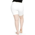 thumbnail image 3 of Stretch Is Comfort Women's Cotton Biker Shorts White 3X, 3 of 6