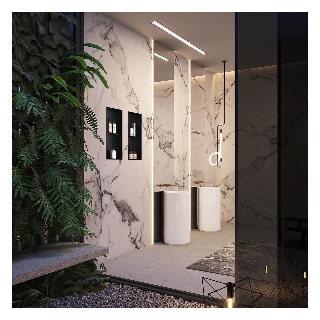 Niche de douche murale d'akuaplus® 12 po x 24 po, avec tablette fait en acier inoxydable.